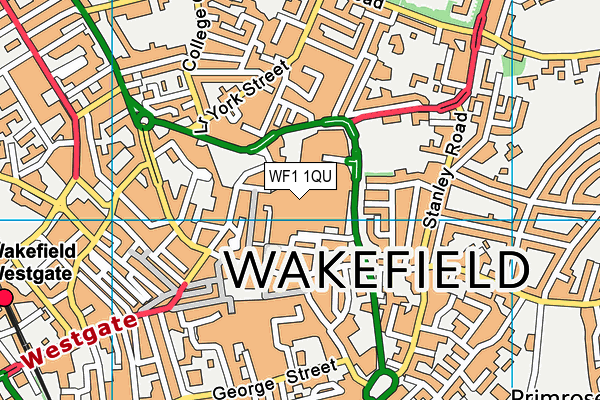 WF1 1QU map - OS VectorMap District (Ordnance Survey) WF1 1QU map - OS VectorMap District (Ordnance Survey)