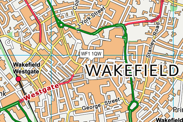 WF1 1QW map - OS VectorMap District (Ordnance Survey) WF1 1QW map - OS VectorMap District (Ordnance Survey)