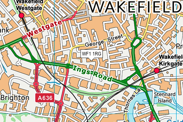 WF1 1RG map - OS VectorMap District (Ordnance Survey) WF1 1RG map - OS VectorMap District (Ordnance Survey)