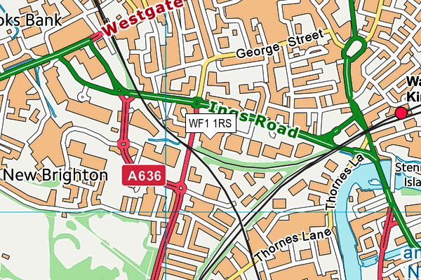 WF1 1RS map - OS VectorMap District (Ordnance Survey) WF1 1RS map - OS VectorMap District (Ordnance Survey)