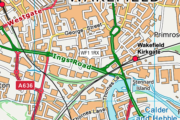 WF1 1RX map - OS VectorMap District (Ordnance Survey) WF1 1RX map - OS VectorMap District (Ordnance Survey)