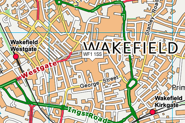 WF1 1SS map - OS VectorMap District (Ordnance Survey) WF1 1SS map - OS VectorMap District (Ordnance Survey)