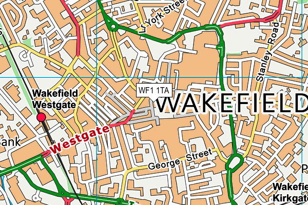 WF1 1TA map - OS VectorMap District (Ordnance Survey) WF1 1TA map - OS VectorMap District (Ordnance Survey)