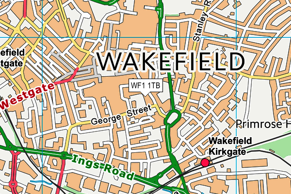 WF1 1TB map - OS VectorMap District (Ordnance Survey) WF1 1TB map - OS VectorMap District (Ordnance Survey)