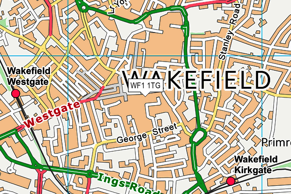 WF1 1TG map - OS VectorMap District (Ordnance Survey) WF1 1TG map - OS VectorMap District (Ordnance Survey)