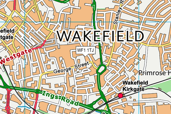 WF1 1TJ map - OS VectorMap District (Ordnance Survey) WF1 1TJ map - OS VectorMap District (Ordnance Survey)