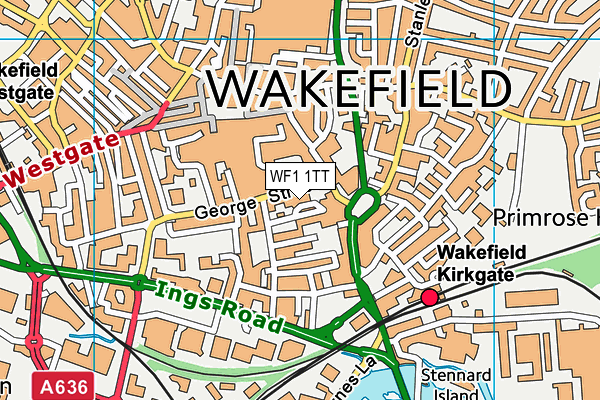 WF1 1TT map - OS VectorMap District (Ordnance Survey) WF1 1TT map - OS VectorMap District (Ordnance Survey)