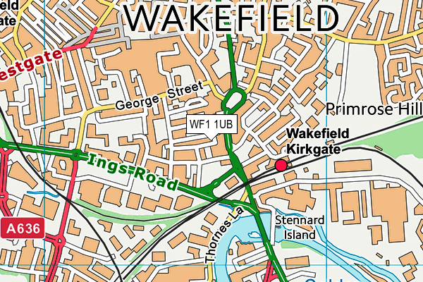 WF1 1UB map - OS VectorMap District (Ordnance Survey) WF1 1UB map - OS VectorMap District (Ordnance Survey)