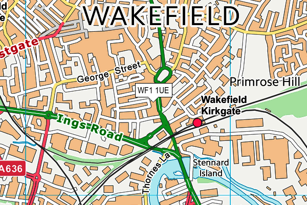 WF1 1UE map - OS VectorMap District (Ordnance Survey) WF1 1UE map - OS VectorMap District (Ordnance Survey)