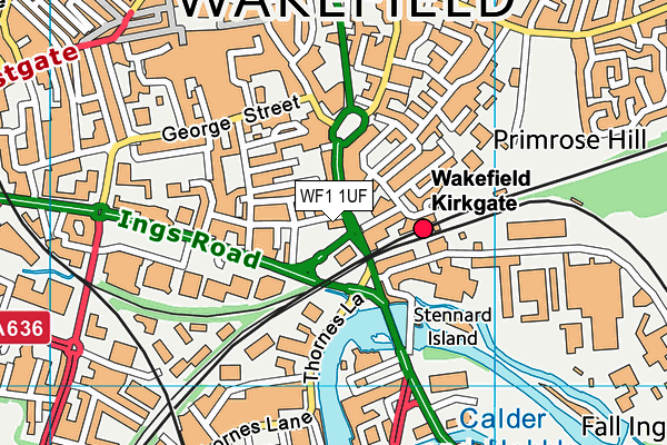 WF1 1UF map - OS VectorMap District (Ordnance Survey) WF1 1UF map - OS VectorMap District (Ordnance Survey)