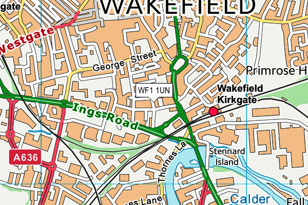 WF1 1UN map - OS VectorMap District (Ordnance Survey)