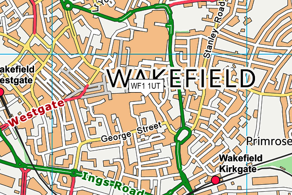 WF1 1UT map - OS VectorMap District (Ordnance Survey) WF1 1UT map - OS VectorMap District (Ordnance Survey)