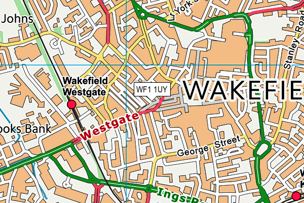 WF1 1UY map - OS VectorMap District (Ordnance Survey) WF1 1UY map - OS VectorMap District (Ordnance Survey)