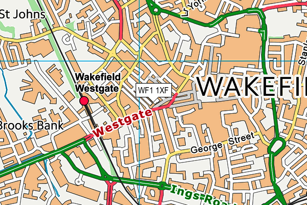 WF1 1XF map - OS VectorMap District (Ordnance Survey) WF1 1XF map - OS VectorMap District (Ordnance Survey)