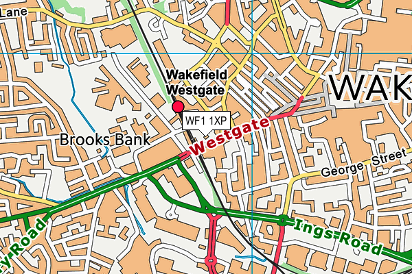 WF1 1XP map - OS VectorMap District (Ordnance Survey) WF1 1XP map - OS VectorMap District (Ordnance Survey)