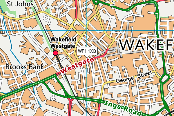 WF1 1XQ map - OS VectorMap District (Ordnance Survey) WF1 1XQ map - OS VectorMap District (Ordnance Survey)