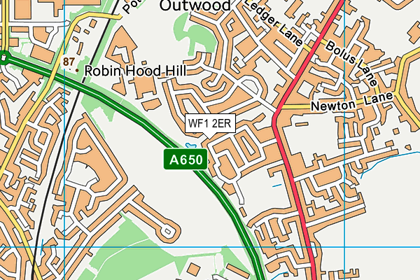 WF1 2ER map - OS VectorMap District (Ordnance Survey) WF1 2ER map - OS VectorMap District (Ordnance Survey)