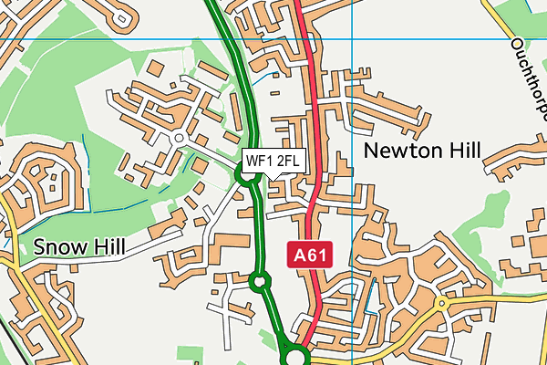 WF1 2FL map - OS VectorMap District (Ordnance Survey) WF1 2FL map - OS VectorMap District (Ordnance Survey)