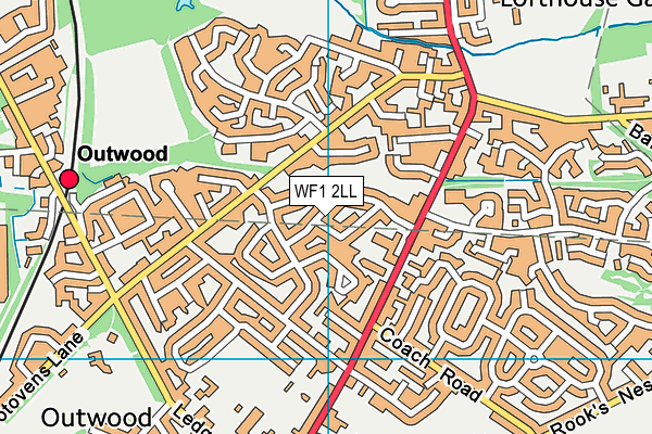 WF1 2LL map - OS VectorMap District (Ordnance Survey) WF1 2LL map - OS VectorMap District (Ordnance Survey)