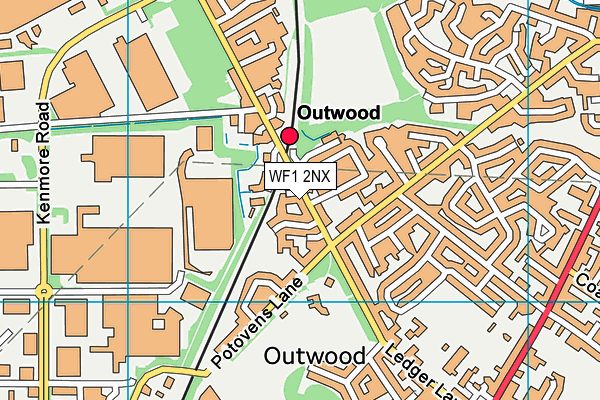 WF1 2NX map - OS VectorMap District (Ordnance Survey) WF1 2NX map - OS VectorMap District (Ordnance Survey)
