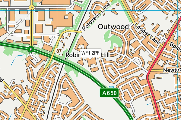 WF1 2PF map - OS VectorMap District (Ordnance Survey) WF1 2PF map - OS VectorMap District (Ordnance Survey)