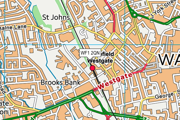 WF1 2QN map - OS VectorMap District (Ordnance Survey) WF1 2QN map - OS VectorMap District (Ordnance Survey)
