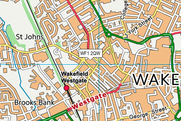 WF1 2QW map - OS VectorMap District (Ordnance Survey) WF1 2QW map - OS VectorMap District (Ordnance Survey)