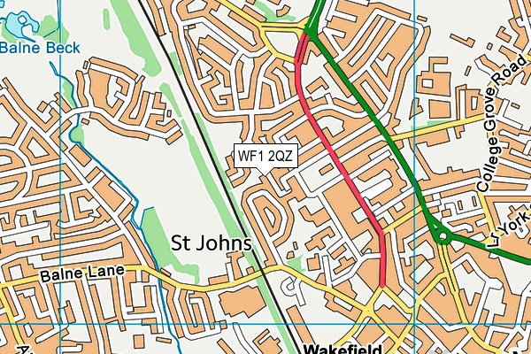 WF1 2QZ map - OS VectorMap District (Ordnance Survey) WF1 2QZ map - OS VectorMap District (Ordnance Survey)