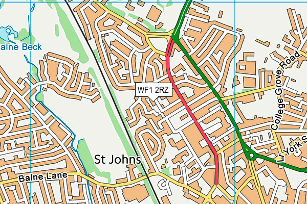 WF1 2RZ map - OS VectorMap District (Ordnance Survey) WF1 2RZ map - OS VectorMap District (Ordnance Survey)