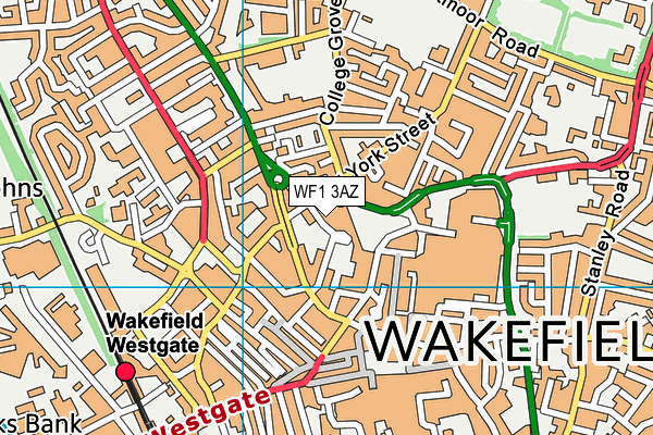 WF1 3AZ map - OS VectorMap District (Ordnance Survey) WF1 3AZ map - OS VectorMap District (Ordnance Survey)