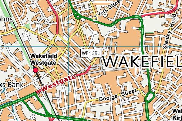 WF1 3BL map - OS VectorMap District (Ordnance Survey) WF1 3BL map - OS VectorMap District (Ordnance Survey)