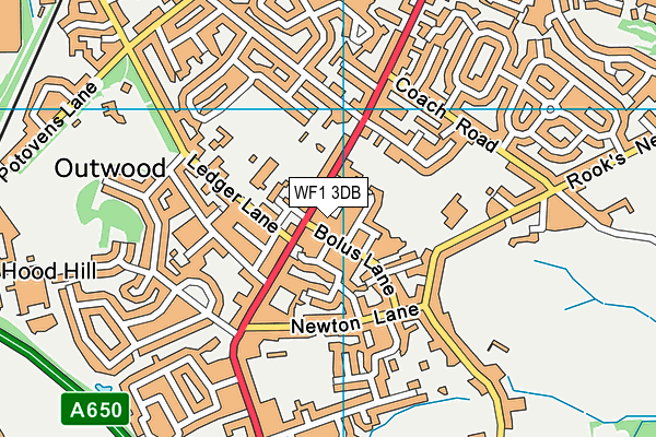 WF1 3DB map - OS VectorMap District (Ordnance Survey) WF1 3DB map - OS VectorMap District (Ordnance Survey)