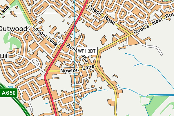 WF1 3DT map - OS VectorMap District (Ordnance Survey) WF1 3DT map - OS VectorMap District (Ordnance Survey)