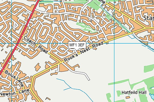 WF1 3EF map - OS VectorMap District (Ordnance Survey) WF1 3EF map - OS VectorMap District (Ordnance Survey)