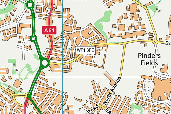 WF1 3FE map - OS VectorMap District (Ordnance Survey) WF1 3FE map - OS VectorMap District (Ordnance Survey)
