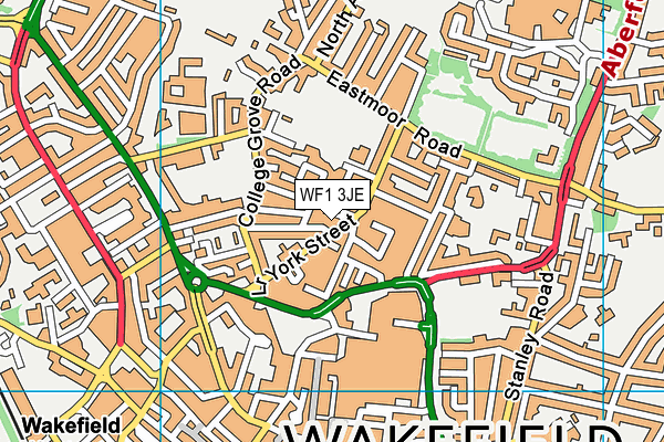 WF1 3JE map - OS VectorMap District (Ordnance Survey) WF1 3JE map - OS VectorMap District (Ordnance Survey)