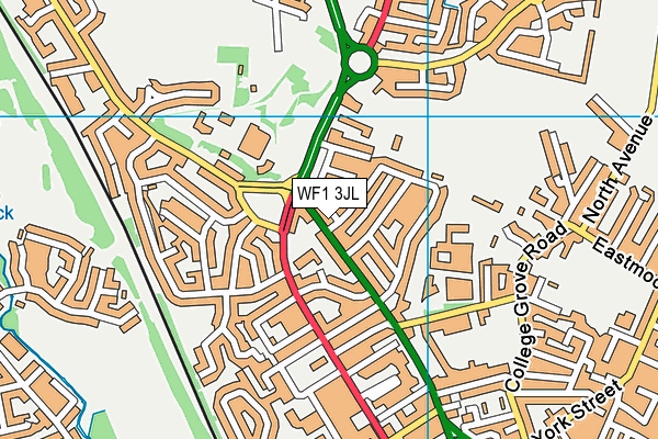 WF1 3JL map - OS VectorMap District (Ordnance Survey) WF1 3JL map - OS VectorMap District (Ordnance Survey)