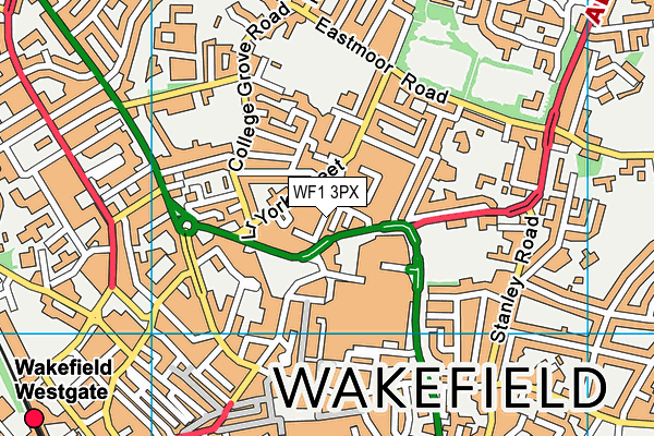 WF1 3PX map - OS VectorMap District (Ordnance Survey) WF1 3PX map - OS VectorMap District (Ordnance Survey)