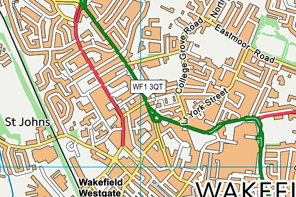 WF1 3QT map - OS VectorMap District (Ordnance Survey) WF1 3QT map - OS VectorMap District (Ordnance Survey)