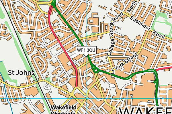 WF1 3QU map - OS VectorMap District (Ordnance Survey) WF1 3QU map - OS VectorMap District (Ordnance Survey)