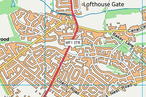 WF1 3TR map - OS VectorMap District (Ordnance Survey) WF1 3TR map - OS VectorMap District (Ordnance Survey)