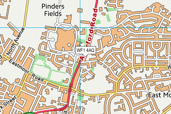 WF1 4AQ map - OS VectorMap District (Ordnance Survey) WF1 4AQ map - OS VectorMap District (Ordnance Survey)