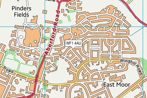 WF1 4AU map - OS VectorMap District (Ordnance Survey) WF1 4AU map - OS VectorMap District (Ordnance Survey)