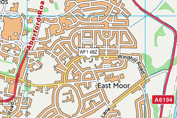 WF1 4BZ map - OS VectorMap District (Ordnance Survey) WF1 4BZ map - OS VectorMap District (Ordnance Survey)