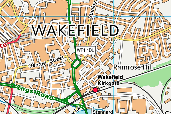 WF1 4DL map - OS VectorMap District (Ordnance Survey) WF1 4DL map - OS VectorMap District (Ordnance Survey)