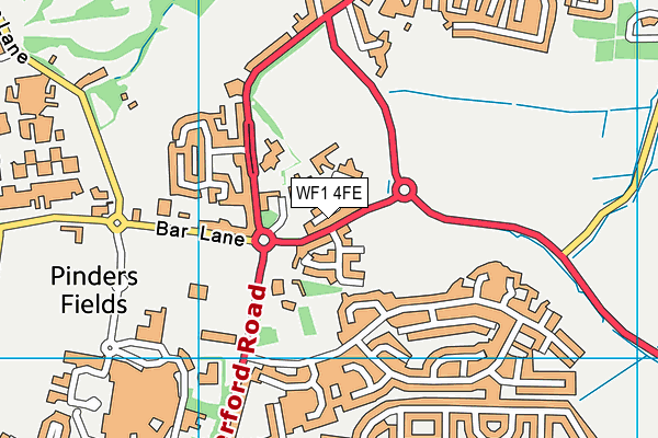 WF1 4FE map - OS VectorMap District (Ordnance Survey) WF1 4FE map - OS VectorMap District (Ordnance Survey)
