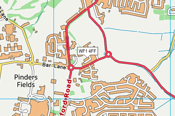 WF1 4FF map - OS VectorMap District (Ordnance Survey) WF1 4FF map - OS VectorMap District (Ordnance Survey)