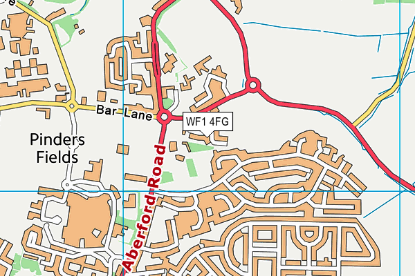 WF1 4FG map - OS VectorMap District (Ordnance Survey) WF1 4FG map - OS VectorMap District (Ordnance Survey)