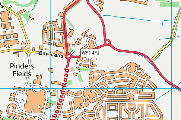 WF1 4FJ map - OS VectorMap District (Ordnance Survey) WF1 4FJ map - OS VectorMap District (Ordnance Survey)