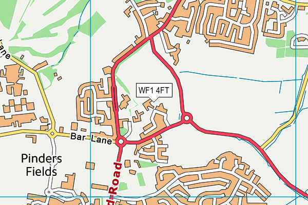 WF1 4FT map - OS VectorMap District (Ordnance Survey) WF1 4FT map - OS VectorMap District (Ordnance Survey)
